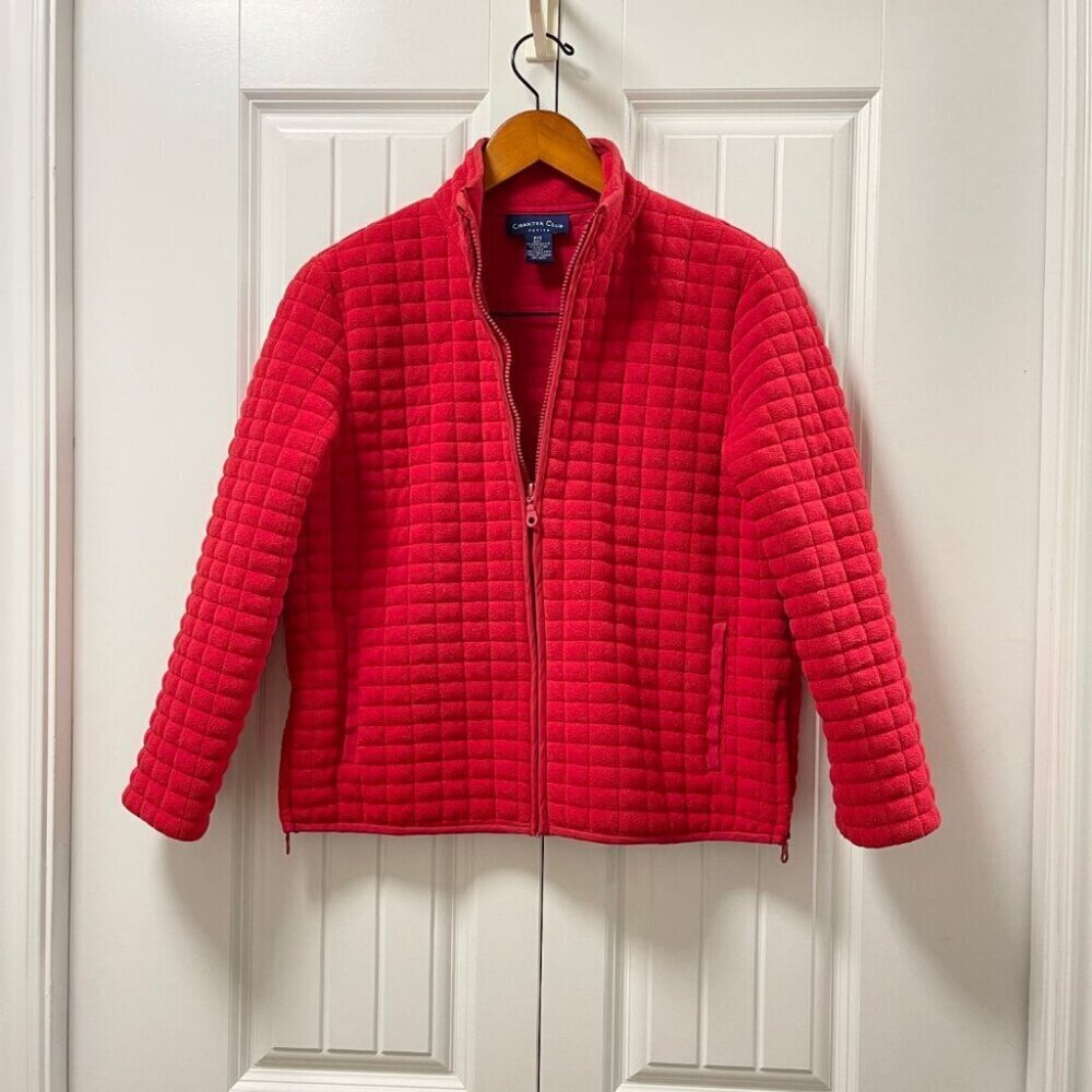 Charter Club Vintage Red Quilted Fleece Jacket – SP